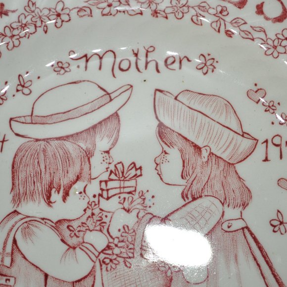 1974 TWO mother & child plates crownford china happy birthday & home (42) - Picture 3 of 10